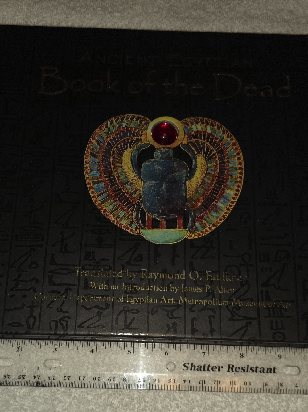 Ancient Egyptian Book of the Dead Hardcover - Black with Multicolor Scarab